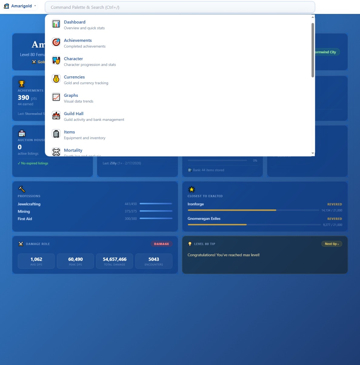 19.1   Command Palette and Search